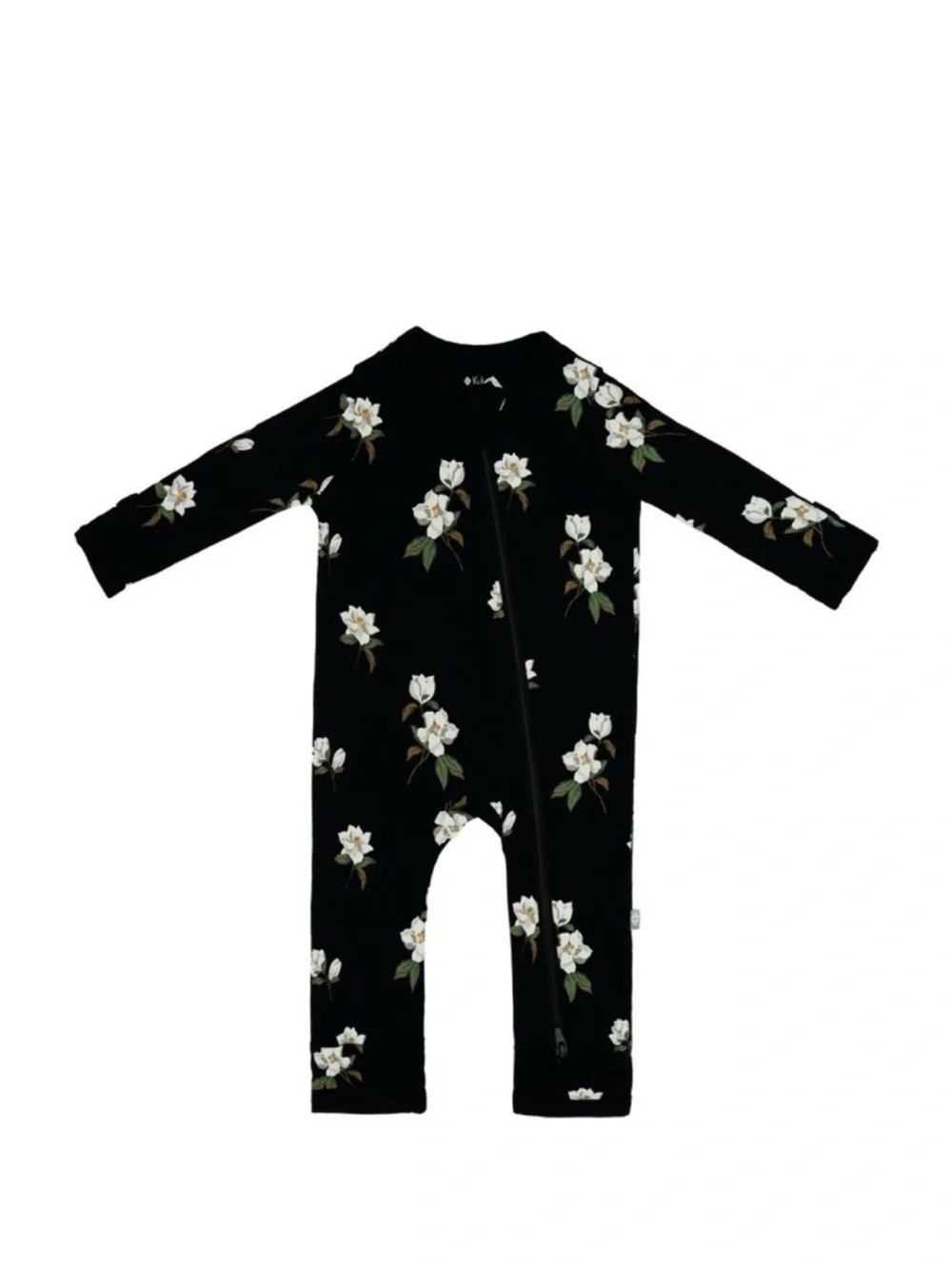 Kyte BABY Black Floral Footed One-Piece